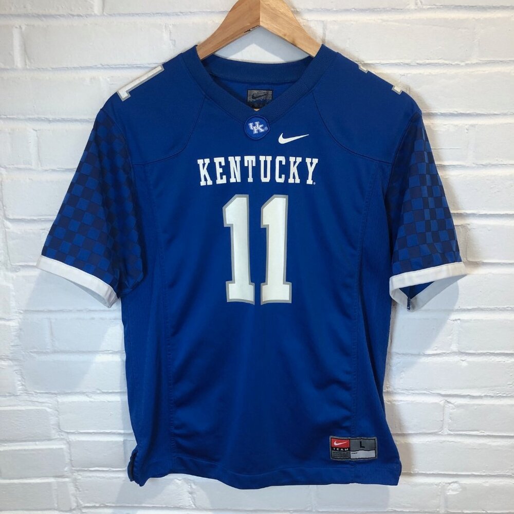 Nike Kentucky Blue and White Football Jersey #11